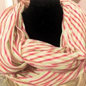 Boutique infinity scarf in pink and green
